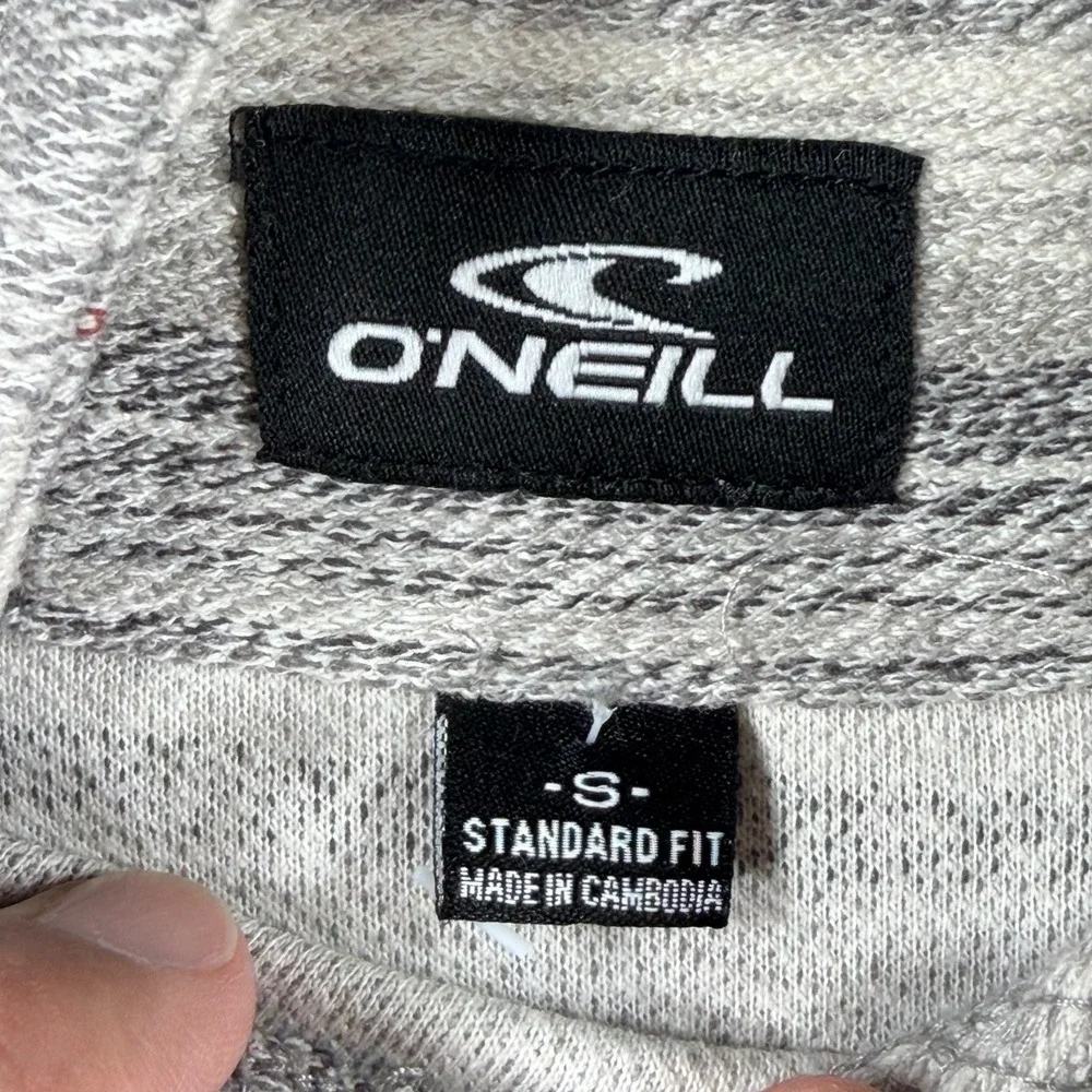 O Neill Bavaro Hoodie Mens Small Multicolor Striped Ribbed Trim Standard Fit